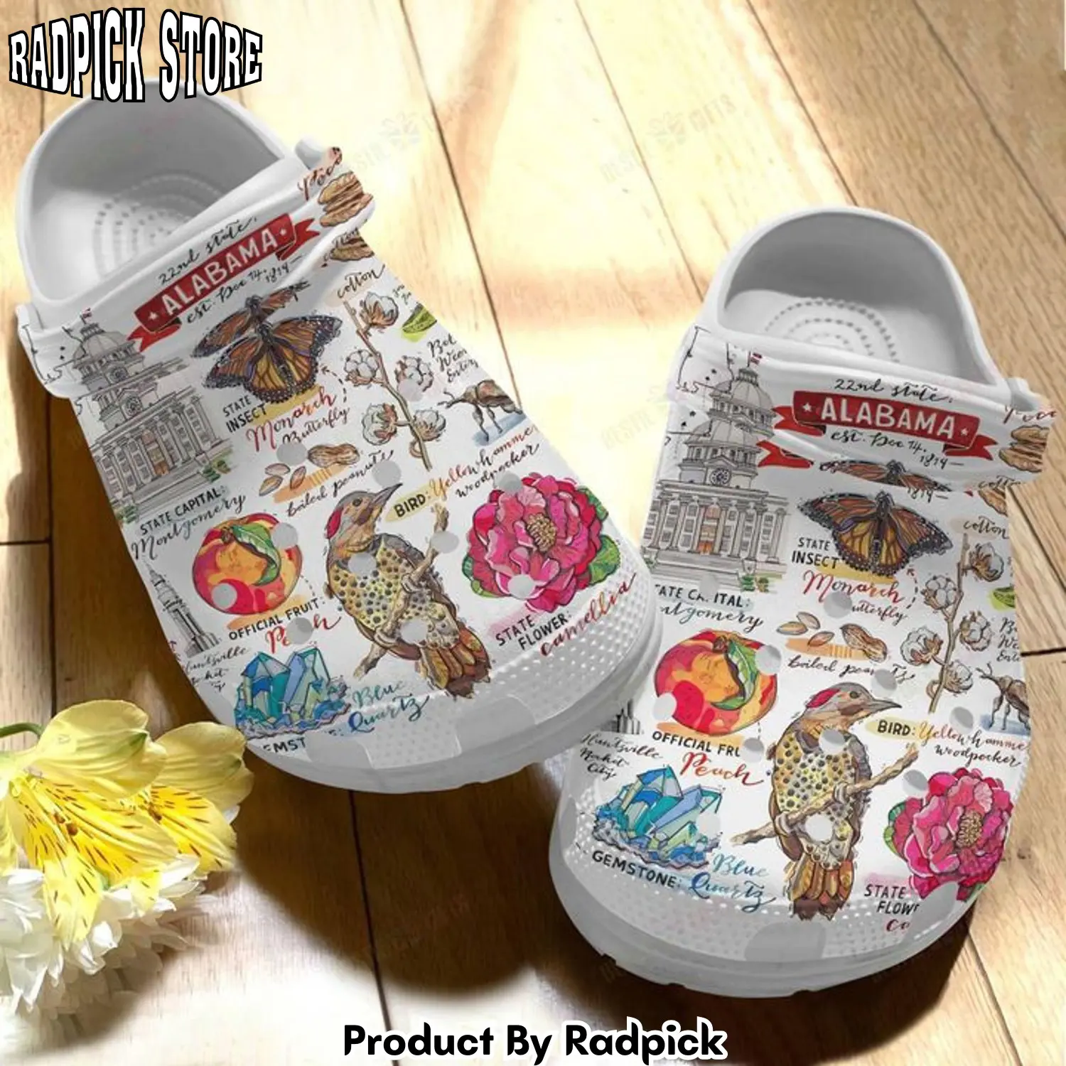 Radpick alabama state alabama state pattern crocss classic clogs shoes rp6528291